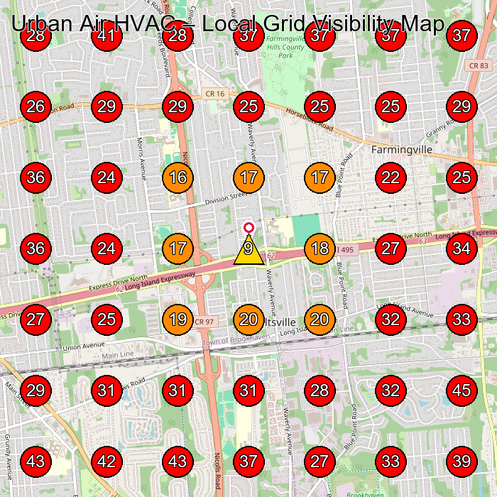 Urban Air HVAC GeoGrid visibility map for Hvac Contractor in None
